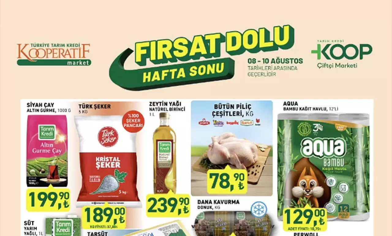 Tarım Kredi Kooperatif Market 8 Ağustos Hafta Sonu Kataloğu
