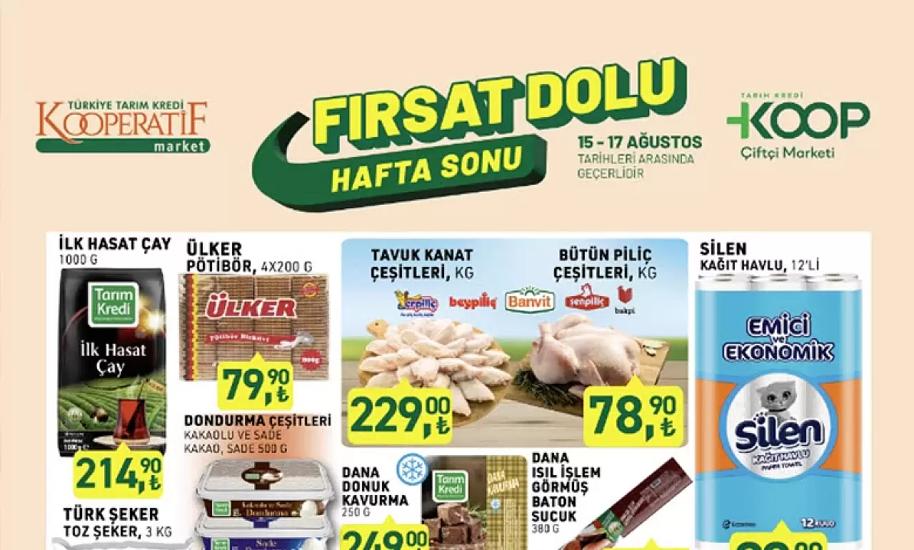 Tarım Kredi Kooperatif Market 15 Ağustos Hafta Sonu Kataloğu