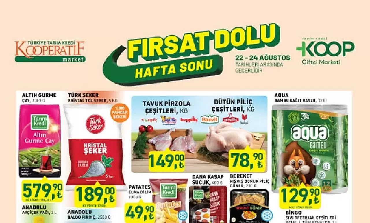 Tarım Kredi Kooperatif Market 22 Ağustos Hafta Sonu Kataloğu