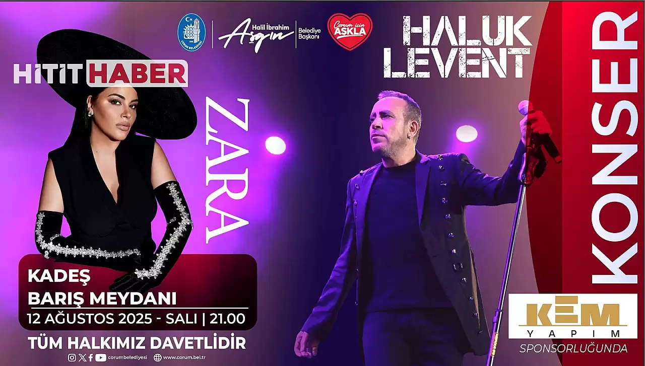 "Çorum'da Haluk Levent ve Zara Konseri için Geri Sayım Başladı!"