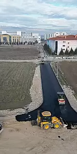 Çorum'da Ağız ve Diş Sağlığı Hastanesi'nde Asfalt Çalışmaları Hızla İlerliyor