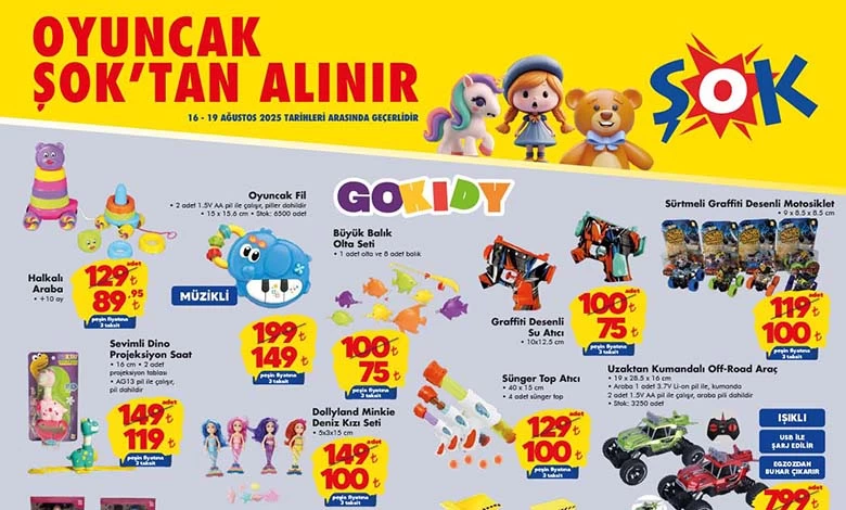 Şok 16 Ağustos 2025 Kataloğu Aktüel Ürünleri