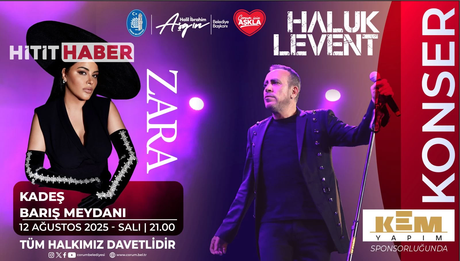 "Çorum'da Haluk Levent ve Zara Konseri için Geri Sayım Başladı!"